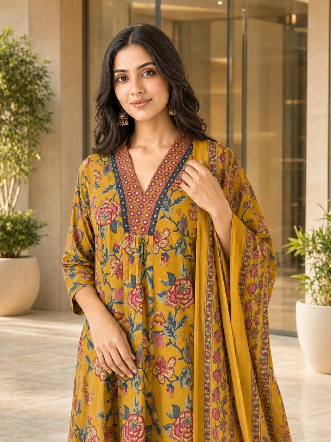 Cotton Kurta Palazzo Dupatta Set