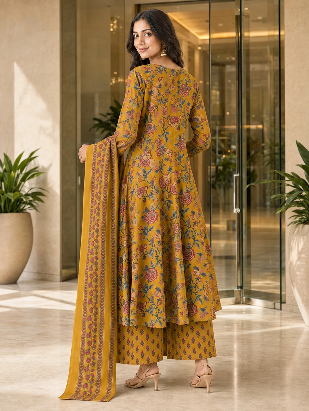 Cotton Kurta Palazzo Dupatta Set