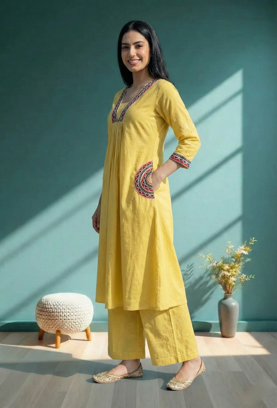 Khadi Cotton Kurta Pant Set