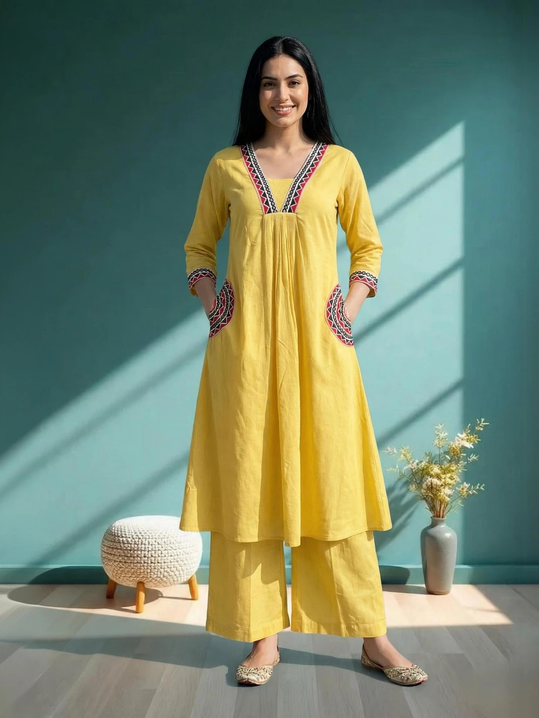Khadi Cotton Kurta Pant Set